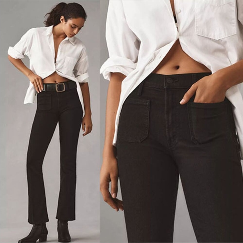 NEW MOTHER THE HUSTLER PATCH POCKET ANKLE FRAY NOT GUILTY JEANS SIZE 29